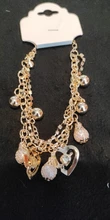 Pulseras con cadena de Color dorado multicapa para mujer, brazaletes con dije de corazón, brazaletes de cristal, novedad de 2020