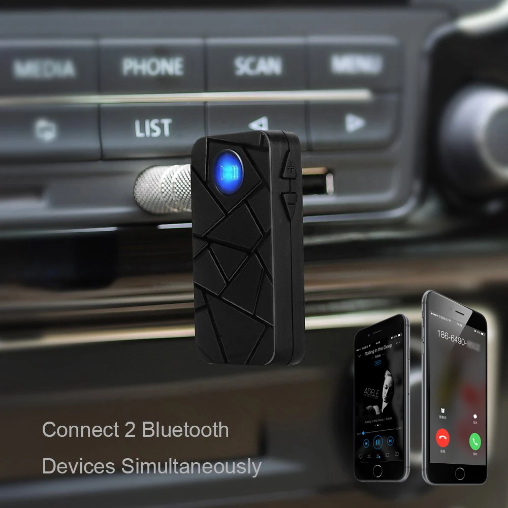 Портативный Dual Link Bluetooth 4,1 Handsfree Aux 3,5 мм автомобильный набор беспроводной музыкальный приемник стерео домашний автомобильный динамик Aaudio адаптер