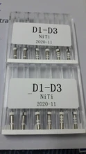 D1-D3 de limas para retratamiento Dental, 6 unids/caja para extraer el Material de llenado antes de moldear el Canal