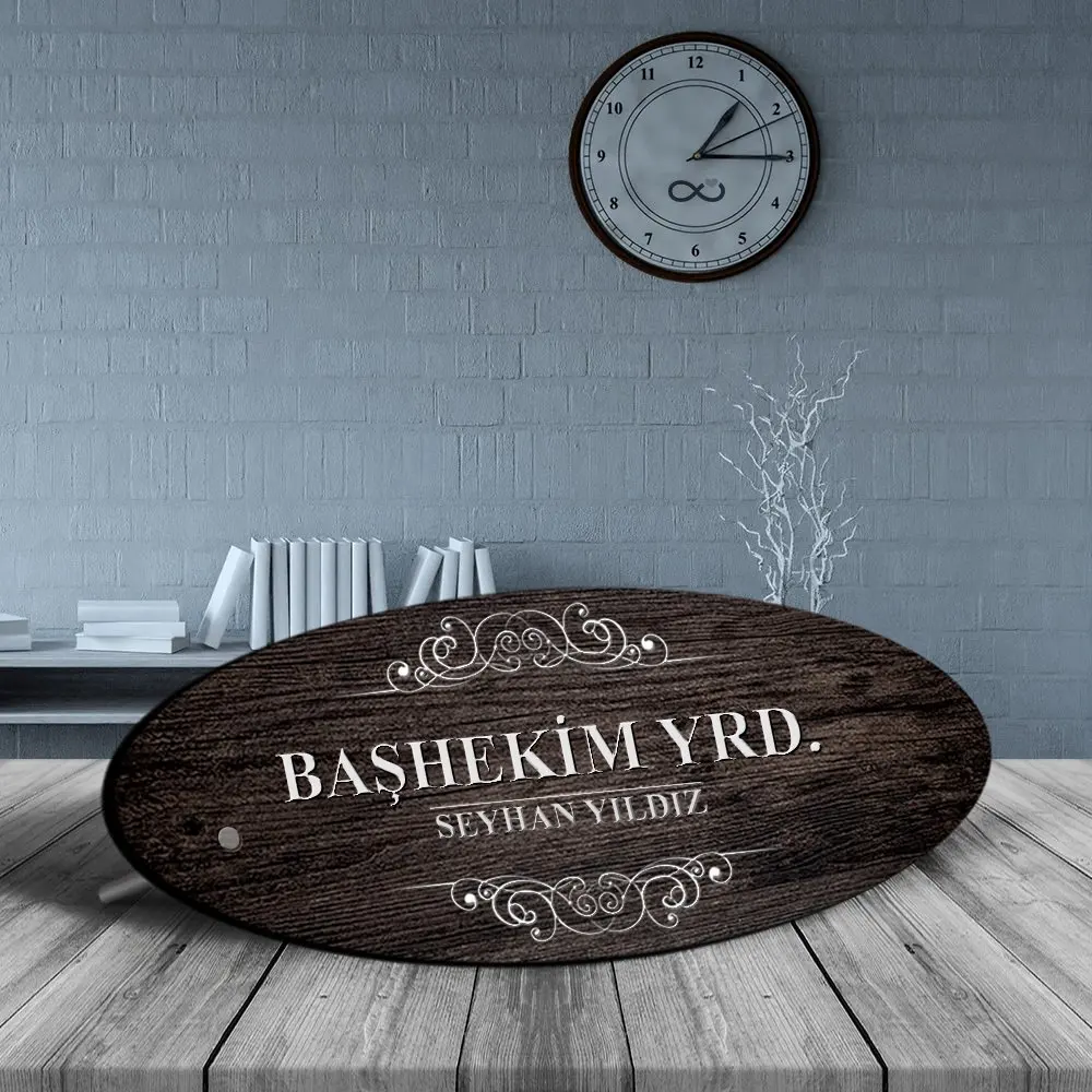 Персонализированные профессиональные Başhekim вице дерева овальный стол İsimliği - 3 |