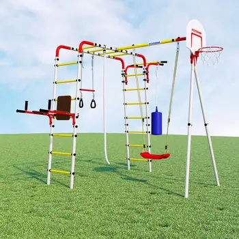 

Children's sports complex for cottages Romana fitness (with plastic swings)