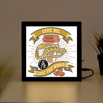 

Coffe lover handcrafted Wooden Light Box Sign for Home, Restaurant, Coffee Shop Business Signage