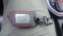 Funda de cuero para llaves de 2 vías, nuevo estilo, sistema de alarma para coche, de seguridad en dos sentidos, versión rusa