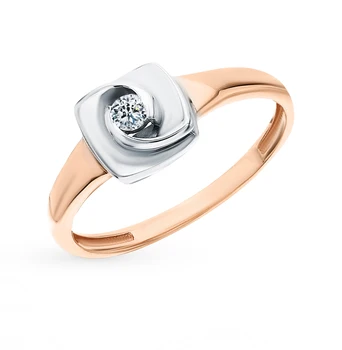 

Gold ring with diamonds sunlight sample 585