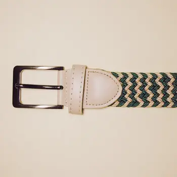 

Men's wide belt (3.5 cm, knitwear, green, yellow) 51307