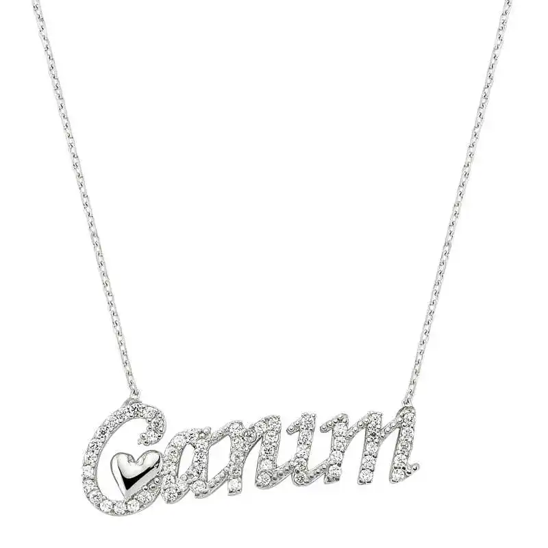 

Silver Dear Printed Lady Necklace
