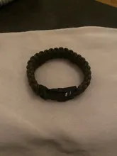 Pulsera de supervivencia de Paracord con hebilla de plástico entrelazada Cobra Verde militar delgada para viajes al aire libre y acampada