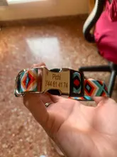 Collar de identificación de perro personalizado, nailon, placa de etiqueta grabado gratis para perros pequeños, medianos y grandes, Pitbull