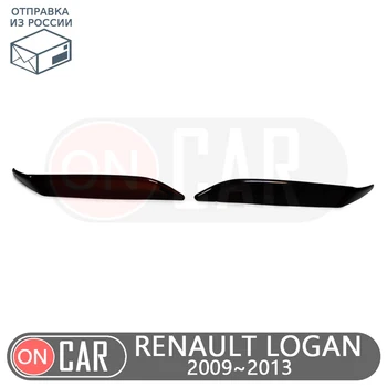 

Eyebrows headlights for Renault Logan 2009~2013 eyelashes eyelids car styling trim stickers cover brows trims decor