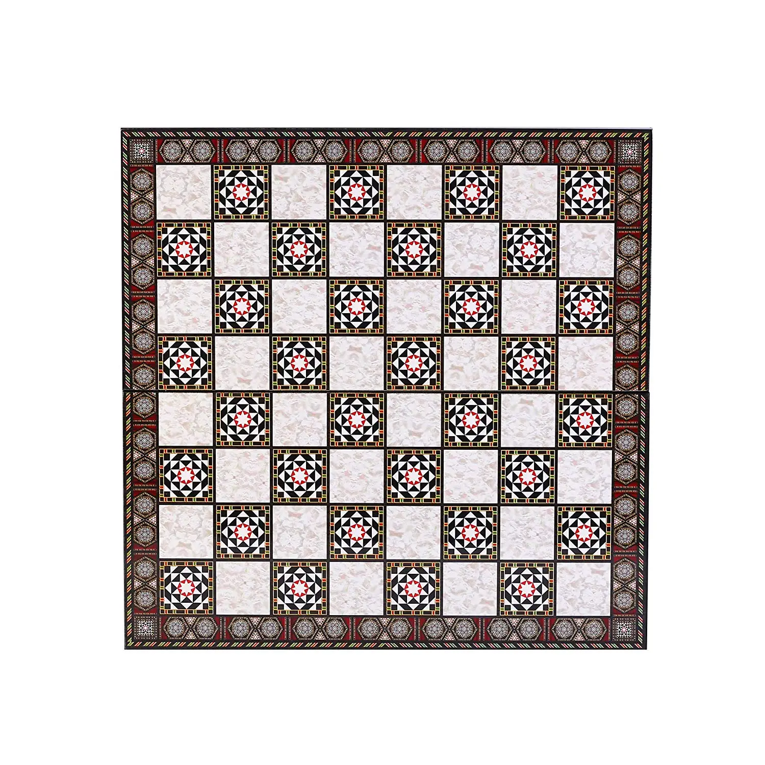 Medieval British Army Metal Chess Set for Adult,Handmade Pieces and Mother-of-Pearl Patterned Wood Chess Board King 7 cm