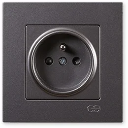 

PnpnElectrıc Gns Eqona Metallic Smoked Gray Child Protection UPS Socket 16A 220V AC Socket with Pin Earth with Child protection