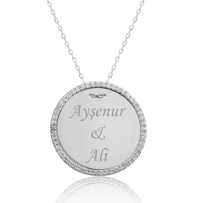 KUTAYDAN 925 Sterling Silver Cubic Zirconia Personalized Is Lady Necklace