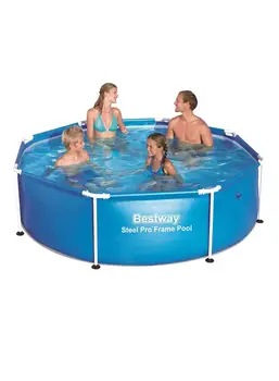 

Scaffold round swimming pool outdoor summer 244 х61 cm, 1724 L, Bestway, blue, for garden, summer, leisure, item No. 56431/56045