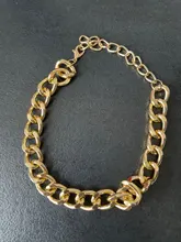 IngeSight.Z-gargantilla gruesa cubana de Color dorado para mujer, Collar Punk, Miami, minimalista, joyería