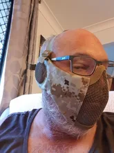 Nueva táctica máscaras de Airsoft Paintball CS plegable media cara de acero de bajo carbono de malla de estilo militar cómodo oreja máscara protectora