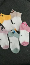 Calcetines de algodón suave para niños y niñas, medias deportivas de dibujos animados para la escuela, con bonito oso a rayas de encaje, de 1 a 10 años, 5 pares
