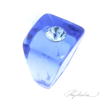 

Ring Methacrylate Blue Square METACUAD Collection CROWN
