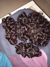Human-Hair-Extensions Bundles Hair-Weave Short Draw Code Calla Curly Bouncy Dark-Brown