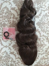 Pelo AISI sintético negro largo, cola de caballo ondulada, extensión de cola de caballo con cordón, estilo africano y americano, resistencia al calor