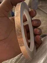 DONGSENFA 20 metros de un solo lado cinta de lámina de cobre conductora de EMI adhesiva escudo de calor resistir cinta 5mm 6mm 8mm 10mm