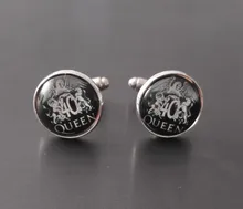 Gemelos con ilustración de banda Popular para hombre, gemelos con foto de cristal de estrella, moda clásica, regalos, joyería, camisa, gemelos, 2018