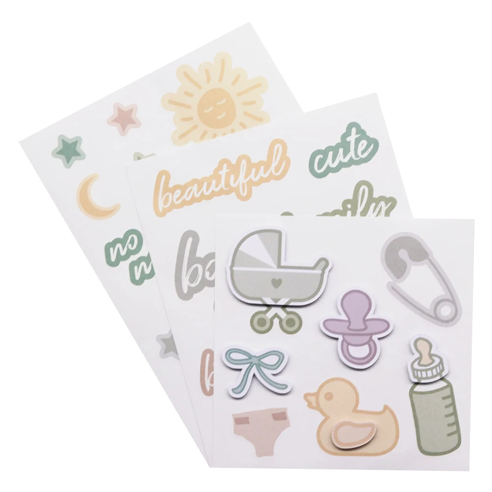 73pcs Happy Planner/Card Making/Journaling Project Cute Colorful Hello Baby  Die Cuts Stickers for Scrapbooking