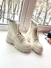 COOTELILI-Botines de punta redonda con cremallera y cordones para mujer, zapatos de moda, antideslizantes, con tacón de 5,5 cm, 2020