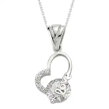 

KUTAYDAN 925 Sterling Silver Love Printed Lady Heart Pendant