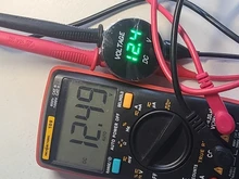 Voltímetro Digital para motocicleta, voltímetro Digital con pantalla LED, resistente al agua, Mini DC5V-48V redondo