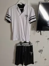 Camiseta Polo de manga corta y pantalones cortos para hombre, conjunto deportivo transpirable de 2 piezas, para verano