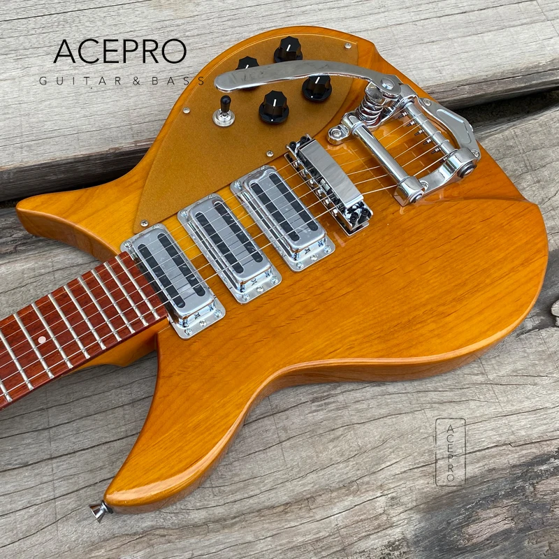 Electric Guitar Kit Alder Body 325 Tremolo 3 Pickups 20.75" Scale Length Chrome Hardware Gold Pickguard