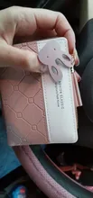 Corta de las mujeres monedero Patchwork monedero cremallera pequeño comprobado en relieve monederos con borlas lindo soporte para tarjetas Simple Mini Rosa bolsa de dinero