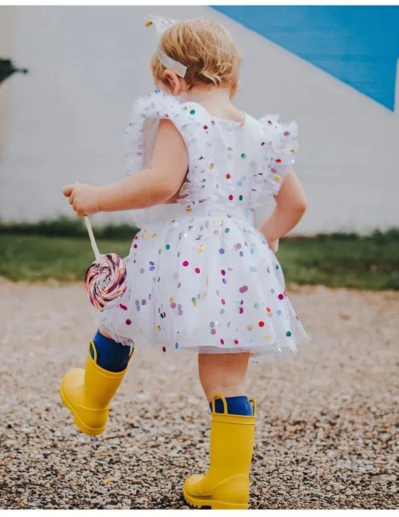 1 ярд Скидка Белый Кружевной Тюль Радужный горошек Ткань в горошек с бронзовыми блестками для выпускного вечера платье свадебная церемония или платье-пачка для девочек