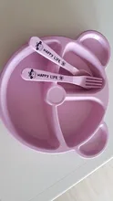 Vajilla de oso de dibujos animados para bebé, plato, cuchara, tenedor, para alimentación, entrenamiento, paja de trigo, anticalor