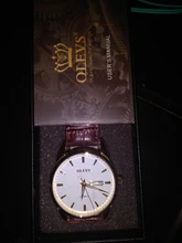 OLEVS-Reloj clásico de cuarzo para hombre, resistente al agua, correa de cuero, informal, Popular, de negocios