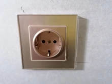 Coswall-Panel de alimentación de vidrio templado para pared, enchufe con conexión a tierra 16A, enchufe europeo, ruso, España, con cerradura protectora para niños