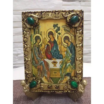 

Aged Trinity icon with needles and stones size 14-19 cm