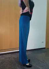 Golosina Color plisado genial pantalones de pierna ancha mujer alta de verano sueltos cintura tobillo fino pantalones largos de 13 colores