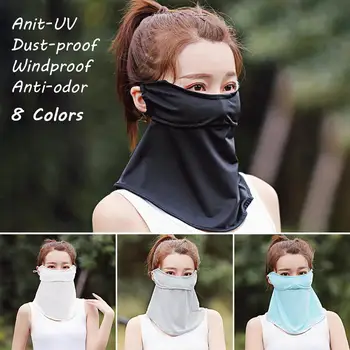 

Women's Sheer Scarf Sun Shade Headband Dust-proof Washable UV ProtectionBandana Drawstring Face Mask