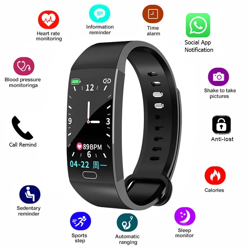 

RD11 Color Screen Smart Band Heart Rate Blood Pressure Sleep Monitor Smart Bracelet Bluetooth IP67 Sports Watch for IOS Android