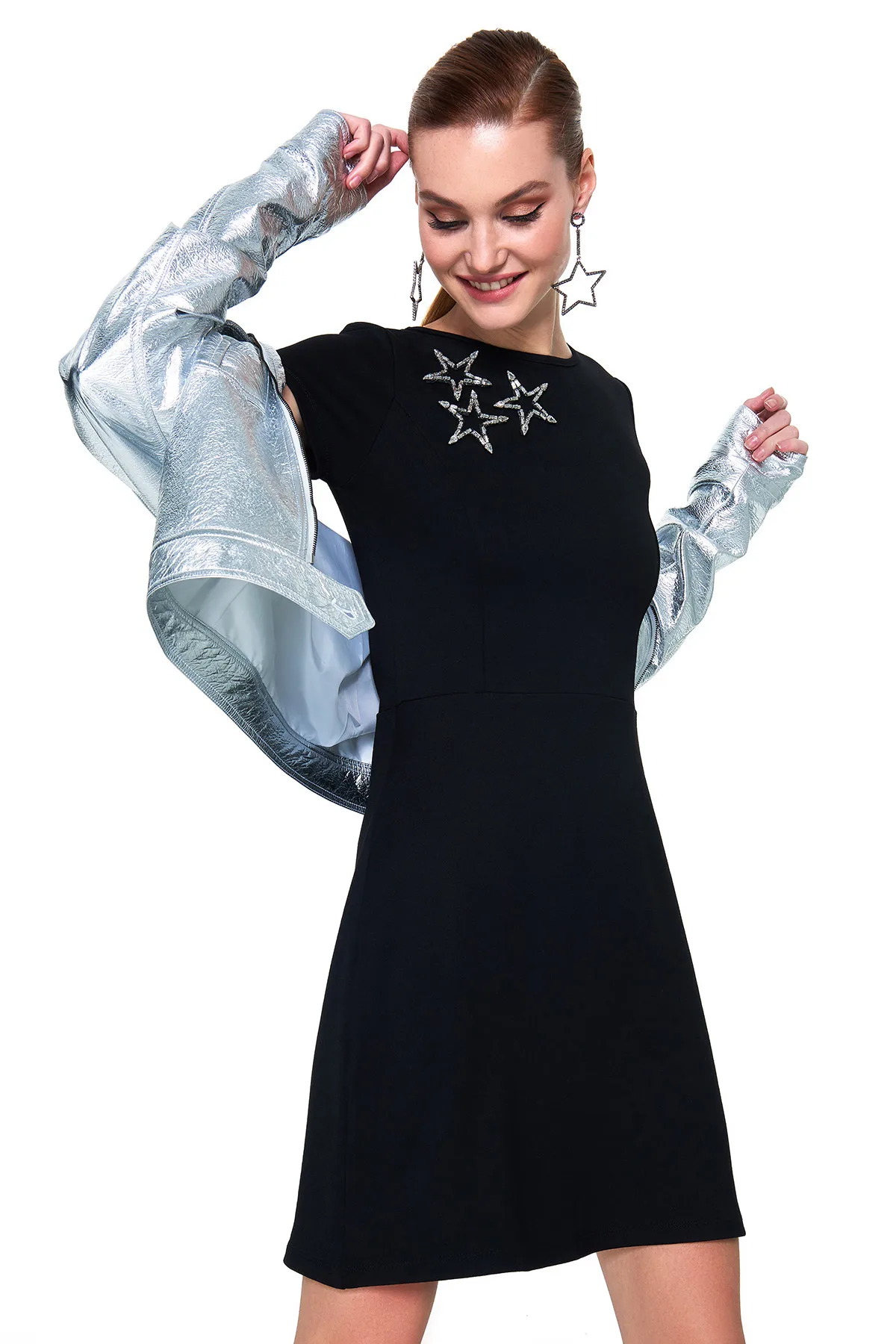 Trendyol Star Log in Details Dress TCLAW18FC0051 | Женская одежда