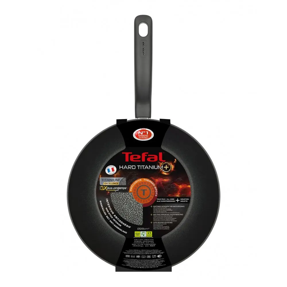 Frying Pan Wok Tefal Hard Titanium+ C6921902 frying pan kitchen utensils cooking utensils dishes for frying the non-stick coating