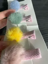 Horquillas con pompón para niña, accesorios para el cabello de 5 uds.