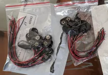 10 Uds 6F22 adaptador de batería de 9V Snap clip conector cables titular DC 5,5*2,1 jack de cable de alimentación para Arduino Jack DIY