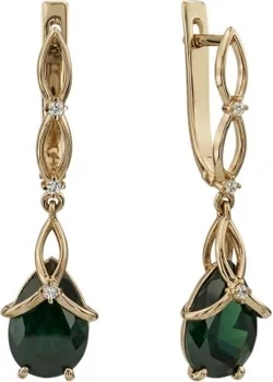 

Aloris earrings with emeralds and cubic zirconia in red gold
