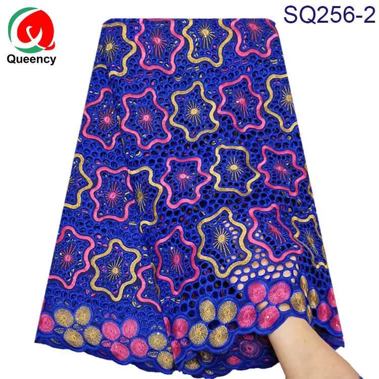 SQ256 Распродажа! Красивое хлопковое кружево, африканская швейцарская вуаль, кружевная ткань высокого качества, женские вечерние ткани для свиданий - Цвет: SQ256-2