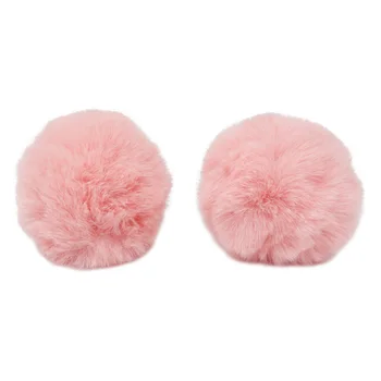 

Pompon made of artificial fur (rabbit), d-8cm, 2 pcs/pack (D pink)