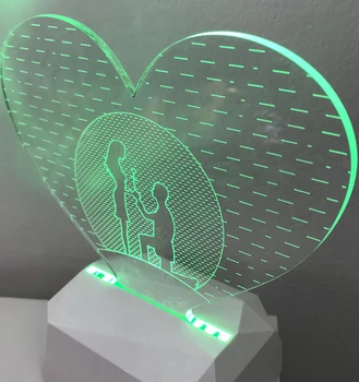 

LEDLUX 3 DE904 3D acrylic heart shape shape marriage proposal (3 DE904)