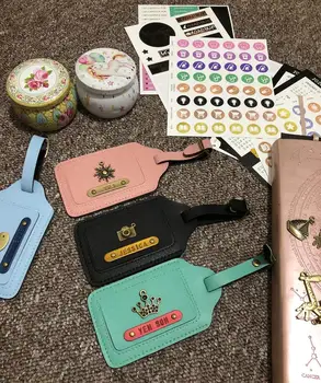 

Custom Name Personalized Initial Passport Holder Luggage Tag Women Travel Accessories Boarding Tag Portable Suitcase Label Bag