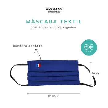 

Mascara Flag de France tack with rubber, PACK 3 units with filter coal activated pm2.5. Various colors